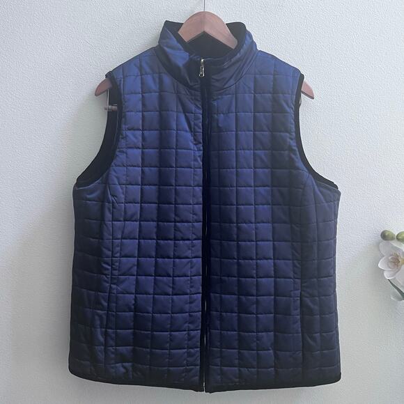 NWT Ralph Lauren Navy Blue Velvet Quilted Reversible Vest Women's Plus Size X1 - Picture 3 of 9